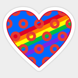 Phish Donuts Heart with Rainbow Pride Sticker